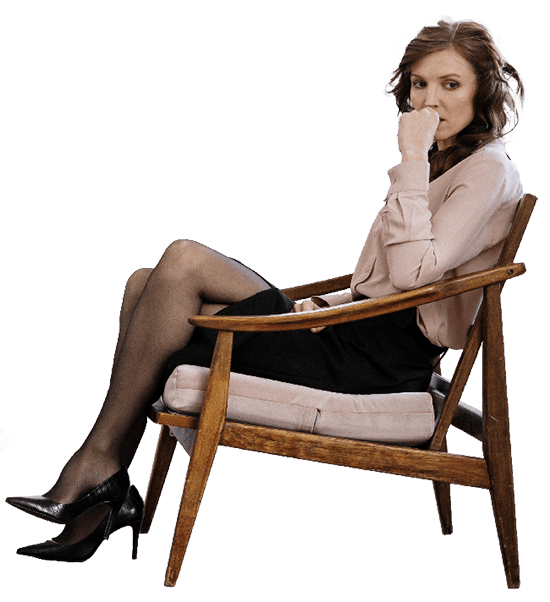 Distraught Woman Sitting in Chair